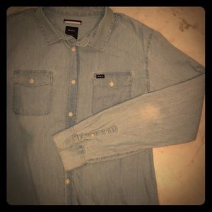 RVCA Chambray Long sleeve button down L slim fit